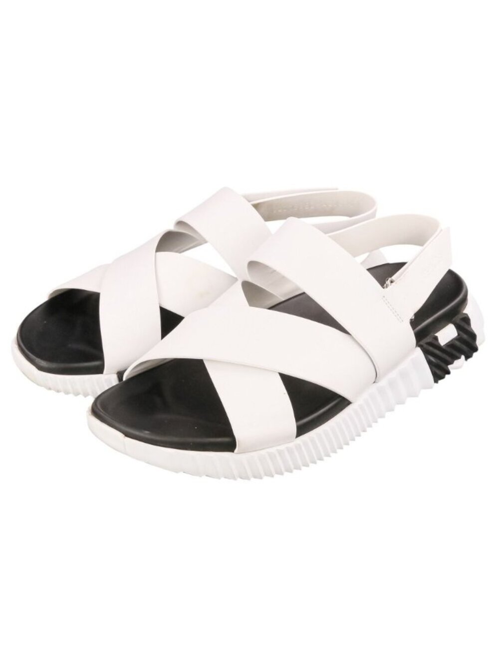 Hermes Electric Leather Sandals White